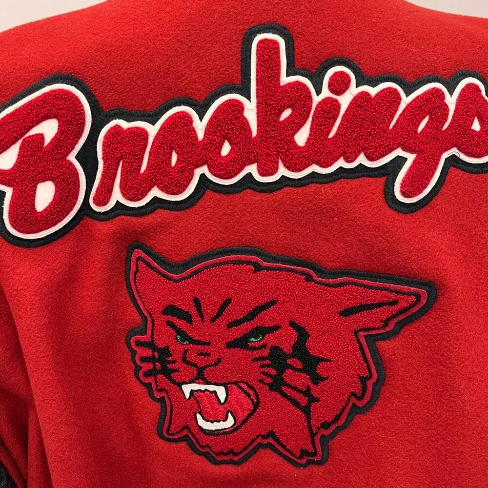 Holloway Varsity Jacket Brookings Bobcats Wool and Leather Sz 2XL